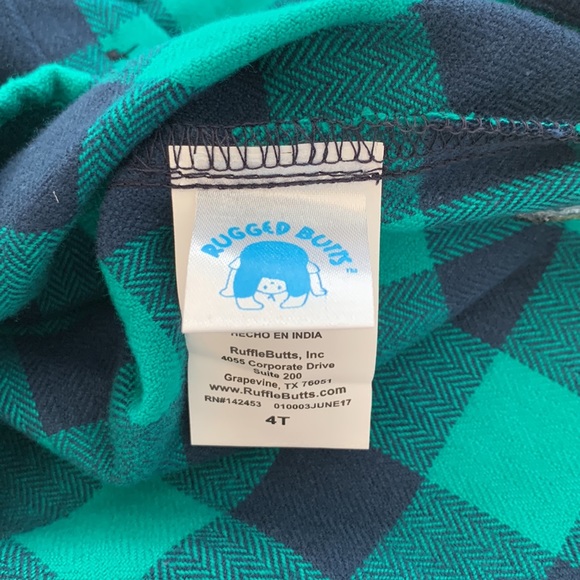 Ruffle Butts navy and emerald button down NWT - Picture 10 of 10